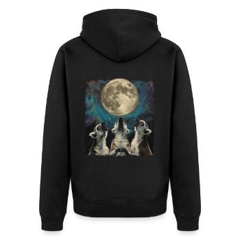 Lémurien Ringtail Lune hurlante - Veste à capuche bio Premium Unisexe - noir - Dos - Nico (187cm)