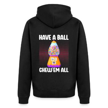 Gumball Machine Kaugummiautomat - Unisex Premium Bio Zip Hoodie - Schwarz - Hinten - Nico (187cm)