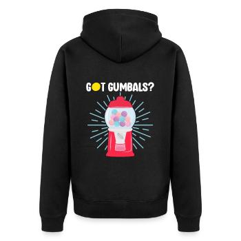 Gumball Machine Kaugummiautomat - Unisex Premium Bio Zip Hoodie - Schwarz - Hinten - Nico (187cm)