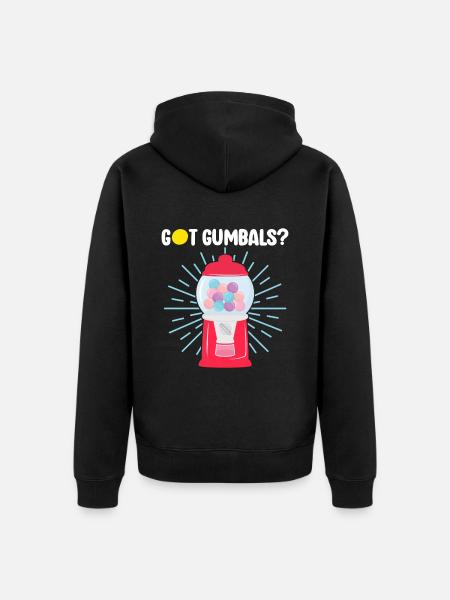 Gumball Machine Chewing Gum Machine - Unisex Premium Organic Zip Hoodie - black