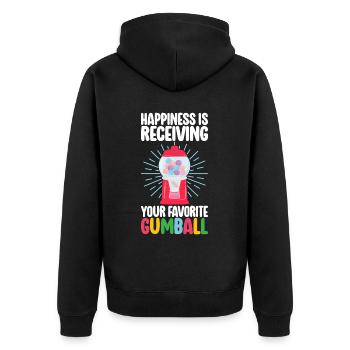 Gumball Machine Kaugummiautomat - Unisex Premium Bio Zip Hoodie - Schwarz - Hinten - Nico (187cm)