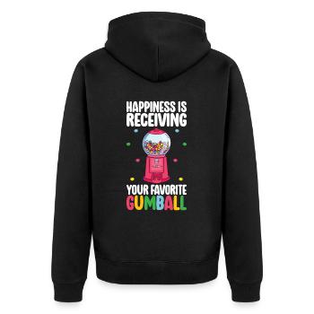 Gumball Machine Kaugummiautomat - Unisex Premium Bio Zip Hoodie - Schwarz - Hinten - Nico (187cm)