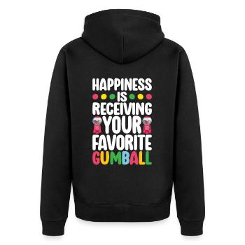 Gumball Machine Kaugummiautomat - Unisex Premium Bio Zip Hoodie - Schwarz - Hinten - Nico (187cm)