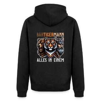 HOMME BARBU Viking barbe Homme Tigre Drôle - Veste à capuche bio Premium Unisexe - noir - Dos - Nico (187cm)