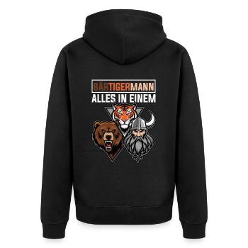 HOMME BARBU Viking barbe Homme Tigre Drôle - Veste à capuche bio Premium Unisexe - noir - Dos - Nico (187cm)