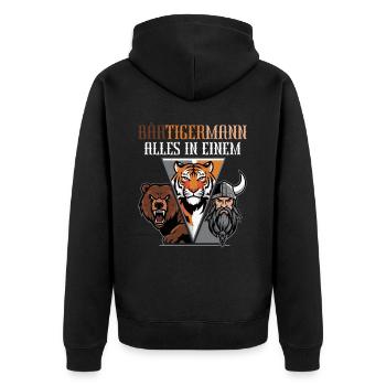 HOMME BARBU Viking barbe Homme Tigre Drôle - Veste à capuche bio Premium Unisexe - noir - Dos - Nico (187cm)