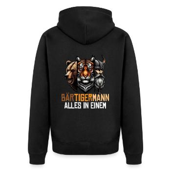 HOMME BARBU Viking barbe Homme Tigre Drôle - Veste à capuche bio Premium Unisexe - noir - Dos - Nico (187cm)