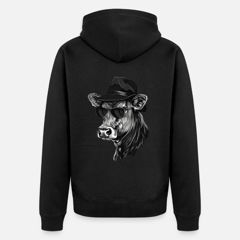 Vache - Veste à capuche bio Premium Unisexe - noir