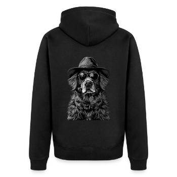 Chien - Veste à capuche bio Premium Unisexe - noir - Dos - Nico (187cm)