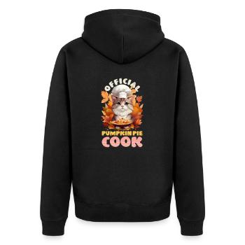 Thanksgiving Chef Official Pumpkin Pie Cook - Unisex Premium Organic Zip Hoodie - black - Back - Nico (187cm)