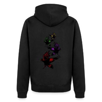 Crows Raven Tree Ravens Flying Crow - Unisex Premium Bio Zip Hoodie - Schwarz - Hinten - Nico (187cm)