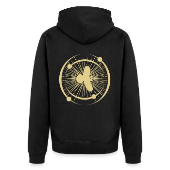 Crows Raven Ravens Crow - Unisex Premium Bio Zip Hoodie - Schwarz - Hinten - Nico (187cm)