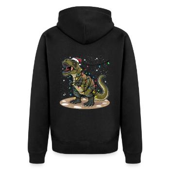 Dinosaure Noël Lumière Noël Noël - Veste à capuche bio Premium Unisexe - noir - Dos - Nico (187cm)