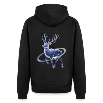 Reindeer Deer Xmas Reindeer Christmas Christmas - Unisex Premium Organic Zip Hoodie - black - Back - Nico (187cm)