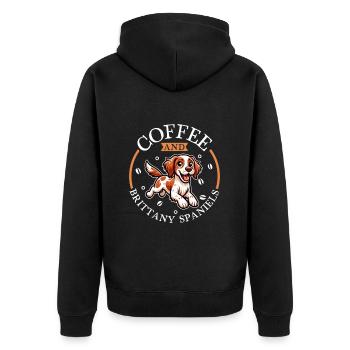 Café et Epagneul Breton - Veste à capuche bio Premium Unisexe - noir - Dos - Nico (187cm)