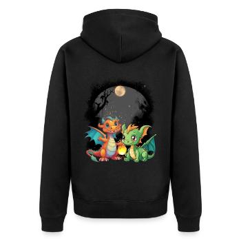 dragon mystique dragon conte de fées personnage de conte de fées - Veste à capuche bio Premium Unisexe - noir - Dos - Nico (187cm)
