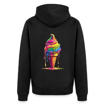 Cornet de crème glacée Popart - Veste à capuche bio Premium Unisexe - noir - Dos - Nico (187cm)
