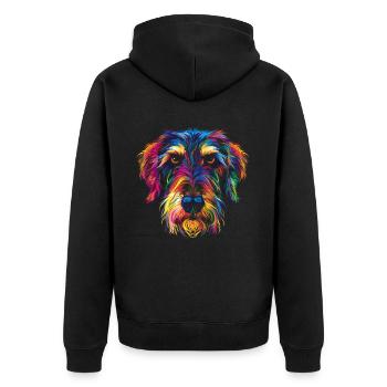 Lévrier irlandais Chien Popart - Veste à capuche bio Premium Unisexe - noir - Dos - Nico (187cm)