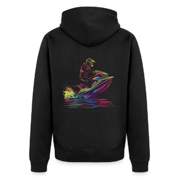 Jet Ski Jet Skiing Jet Skier Popart - Veste à capuche bio Premium Unisexe - noir - Dos - Nico (187cm)