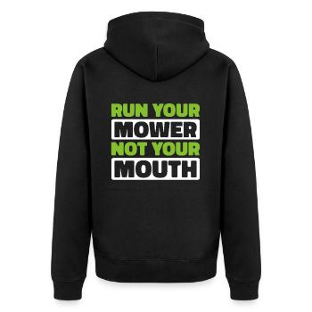 Lawn mower mowing - Unisex Premium Organic Zip Hoodie - black - Back - Nico (187cm)