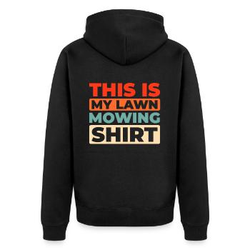 Lawn mower mowing - Unisex Premium Organic Zip Hoodie - black - Back - Nico (187cm)