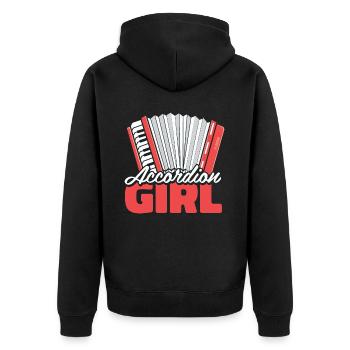 Accordion - Unisex Premium Organic Zip Hoodie - black - Back - Nico (187cm)