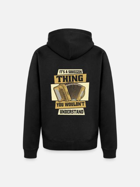 Akkordeon - Unisex Premium Bio Zip Hoodie - Schwarz