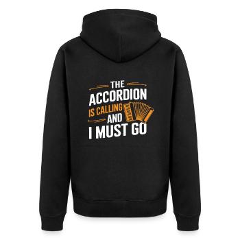 Accordion - Unisex Premium Organic Zip Hoodie - black - Back - Nico (187cm)