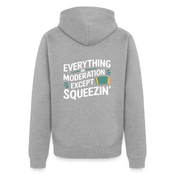 Accordion - Unisex Premium Organic Zip Hoodie - heather grey - Back - Nico (187cm)
