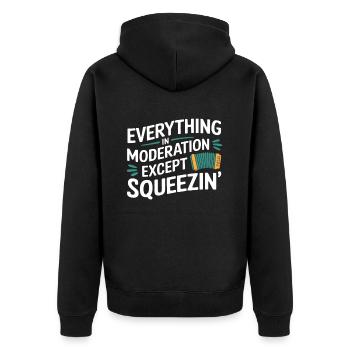 Accordion - Unisex Premium Organic Zip Hoodie - black - Back - Nico (187cm)