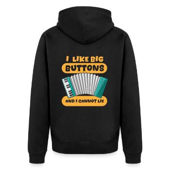 Accordéon - Veste à capuche bio Premium Unisexe - noir - Dos - Nico (187cm)