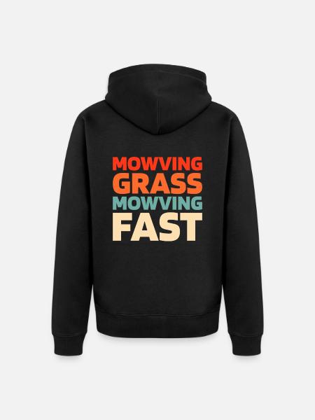 Lawn mower mowing - Unisex Premium Organic Zip Hoodie - black