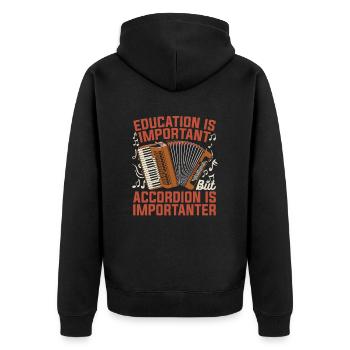 Akkordeon - Unisex Premium Bio Zip Hoodie - Schwarz - Hinten - Nico (187cm)