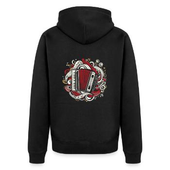Accordion - Unisex Premium Organic Zip Hoodie - black - Back - Nico (187cm)