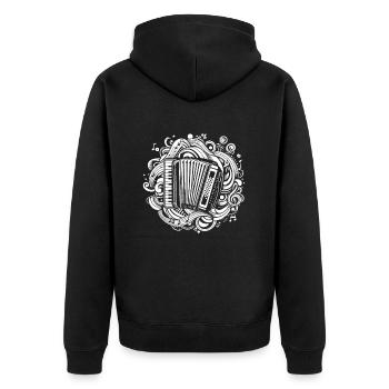 Akkordeon - Unisex Premium Bio Zip Hoodie - Schwarz - Hinten - Nico (187cm)