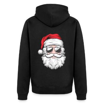 Weihnachtsmann Santa Claus Christmas Weihnachten - Unisex Premium Bio Zip Hoodie - Schwarz - Hinten - Nico (187cm)