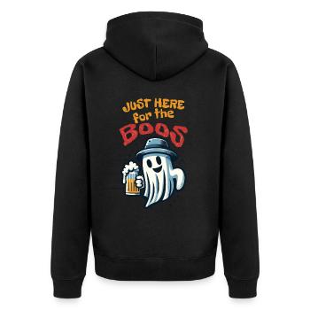 Halloween Ghost Party with Beer and Alcohol - Unisex Premium Organic Zip Hoodie - black - Back - Nico (187cm)
