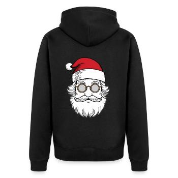 Weihnachtsmann Santa Claus Christmas Weihnachten - Unisex Premium Bio Zip Hoodie - Schwarz - Hinten - Nico (187cm)