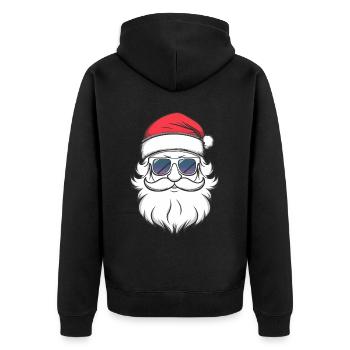 Weihnachtsmann Santa Claus Christmas Weihnachten - Unisex Premium Bio Zip Hoodie - Schwarz - Hinten - Nico (187cm)
