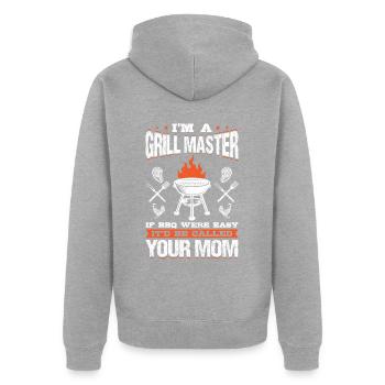 Je suis un maître du gril si le barbecue était facile - Veste à capuche bio Premium Unisexe - gris chiné - Dos - Nico (187cm)