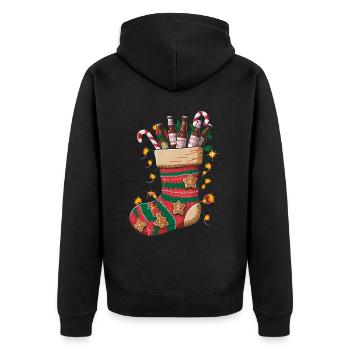 Noël Père Noël Père Noël Noël - Veste à capuche bio Premium Unisexe - noir - Dos - Nico (187cm)