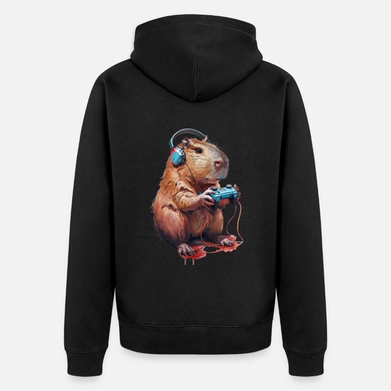 Capybara - Veste à capuche bio Premium Unisexe - noir