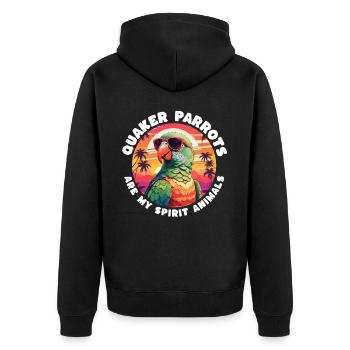 Drôles de dictons de perruche moine - Veste à capuche bio Premium Unisexe - noir - Dos - Nico (187cm)