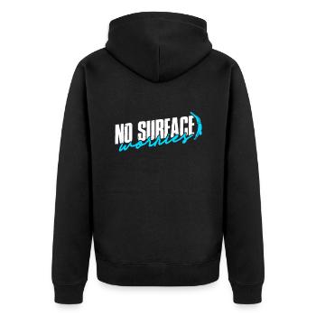 Taucher Sporttauchen Tauchen No Surrface Worries - Unisex Premium Bio Zip Hoodie - Schwarz - Hinten - Nico (187cm)