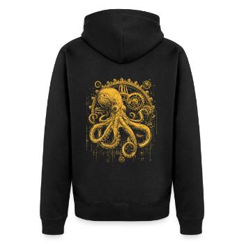 Steam Punk Art Funky Steampunk - Unisex Premium Organic Zip Hoodie - black - Back - Nico (187cm)