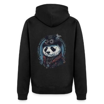 Steam Punk Art Funky Steampunk - Unisex Premium Organic Zip Hoodie - black - Back - Nico (187cm)