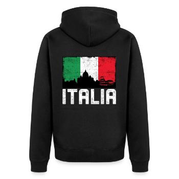 Italia - Veste à capuche bio Premium Unisexe - noir - Dos - Nico (187cm)