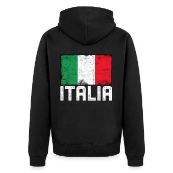 Italia - Veste à capuche bio Premium Unisexe - noir - Dos - Nico (187cm)
