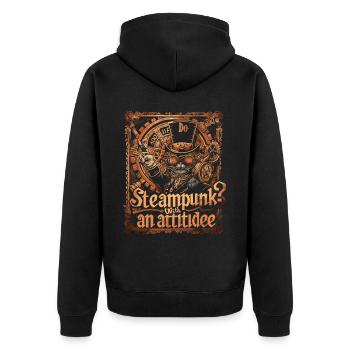 Steam Punk Art Funky Steampunk - Veste à capuche bio Premium Unisexe - noir - Dos - Nico (187cm)