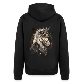 Steam Punk Art Funky Steampunk - Veste à capuche bio Premium Unisexe - noir - Dos - Nico (187cm)